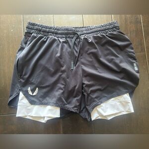 ASRV Black Athletic Shorts w/ white liner